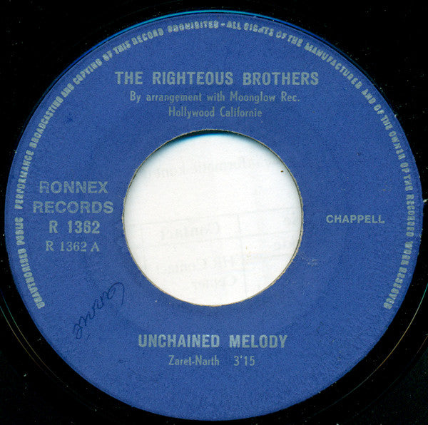 The Righteous Brothers : Unchained Melody / Hung On You (7")