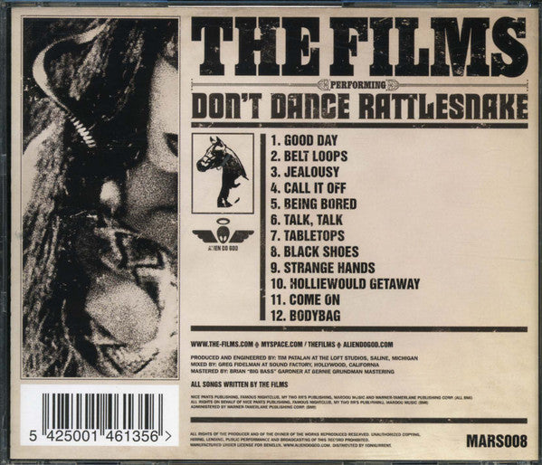 The Films : Don't Dance Rattlesnake (CD, Album)