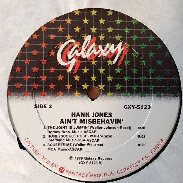 Hank Jones : Ain't Misbehavin' (LP, Album, Ter)