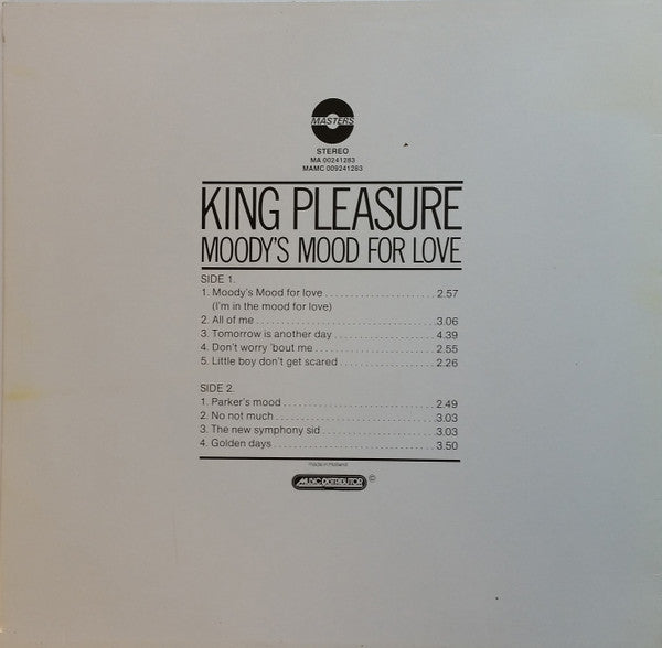 King Pleasure : Moody's Mood For Love (LP, Album, RE)