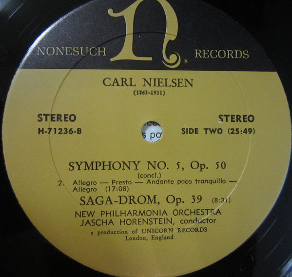 Carl Nielsen, New Philharmonia Orchestra, Jascha Horenstein : Symphony No.5, Op.50 / Saga-Drøm, Op.39 (LP, Album)
