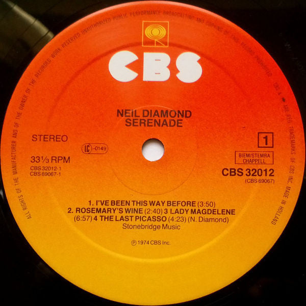 Neil Diamond : Serenade (LP, Album, RE)