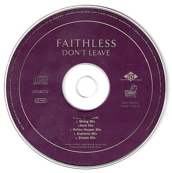 Faithless : Don't Leave (CD, Maxi)