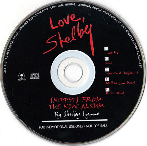 Shelby Lynne : Love, Shelby (Snippets From The New Album By Shelby Lynne) (CD, Promo, Smplr)