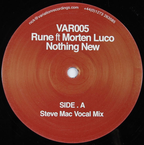 Rune Ft Morten Luco : Nothing New (12")