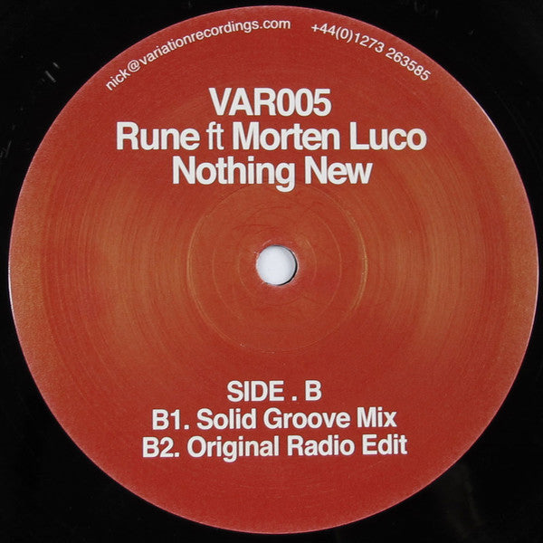 Rune Ft Morten Luco : Nothing New (12")