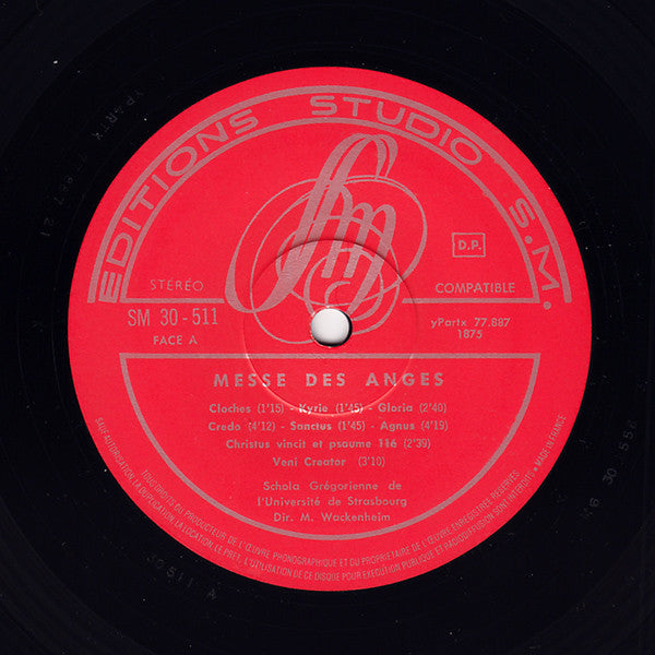 La Schola Grégorienne De L'Université De Strasbourg : Messe Des Anges (LP)
