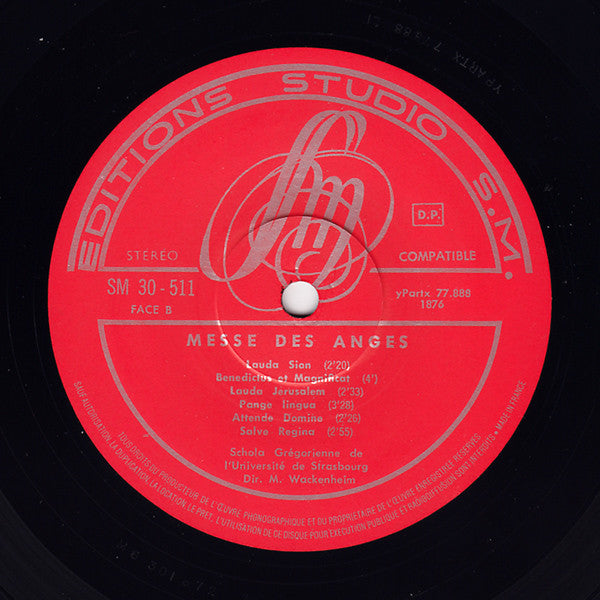 La Schola Grégorienne De L'Université De Strasbourg : Messe Des Anges (LP)