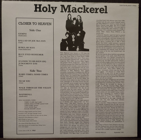 Holy Mackerel : Closer To Heaven (LP, Ltd, Num)