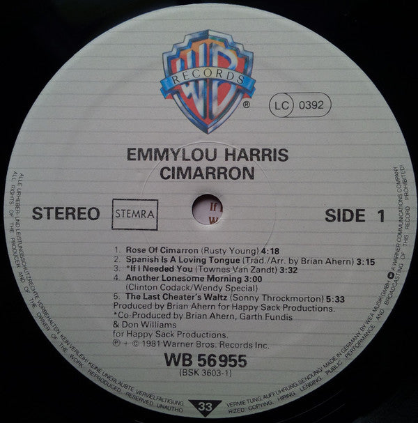 Emmylou Harris : Cimarron (LP, Album)