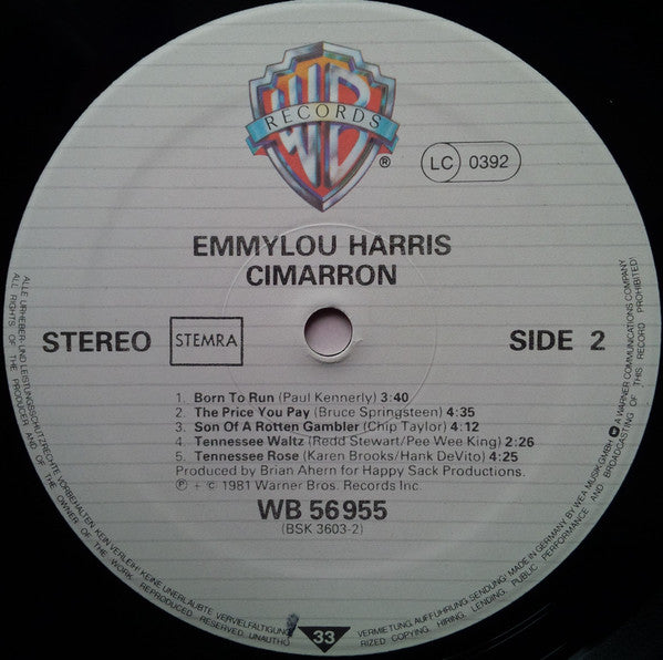 Emmylou Harris : Cimarron (LP, Album)