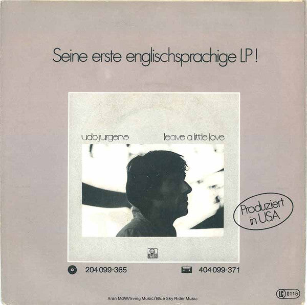 Udo Jürgens : Leave A Little Love / Even An Angel Has Bad Days (7", Single)