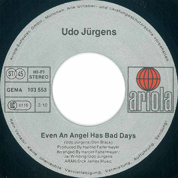 Udo Jürgens : Leave A Little Love / Even An Angel Has Bad Days (7", Single)