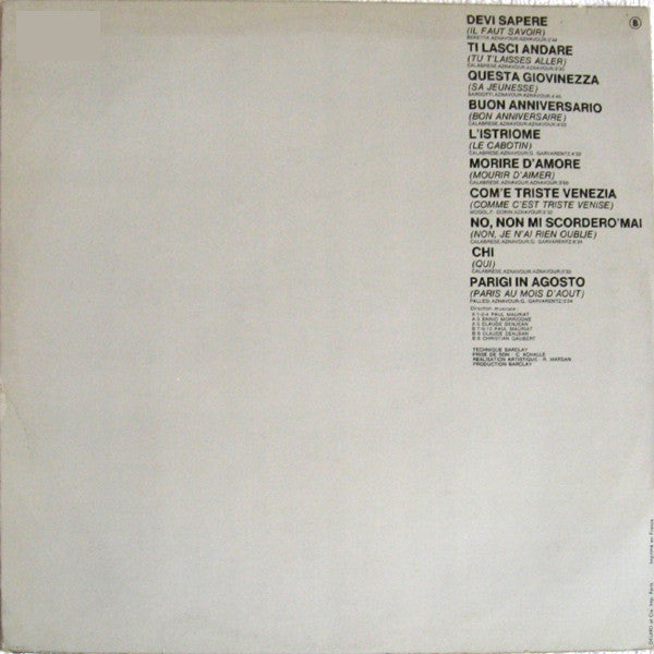 Charles Aznavour : Aznavour Canta Italiano (LP, Comp)