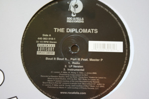 Cam'ron Presents The Diplomats : Bout It Bout It... Part III / I'm Ready (12")