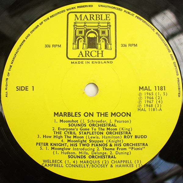Various : Marbles On The Moon (LP, Comp, Mono)