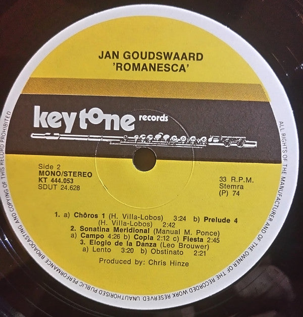 Jan Goudswaard : Romanesca (LP, Album)