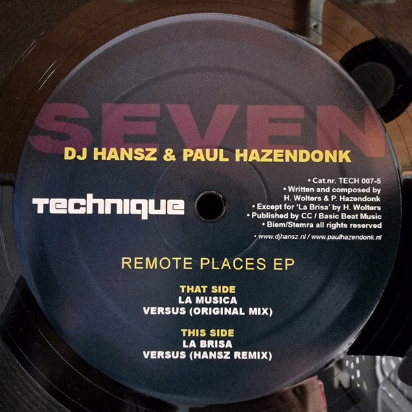 DJ Hansz & Paul Hazendonk : Remote Places EP (12", EP)