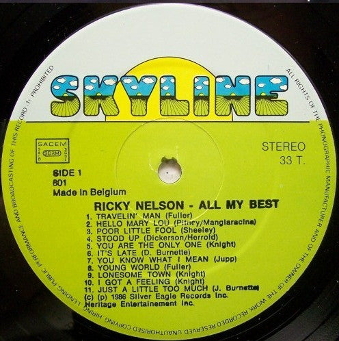 Ricky Nelson (2) : All My Best 22 Great Songs (LP, Album)