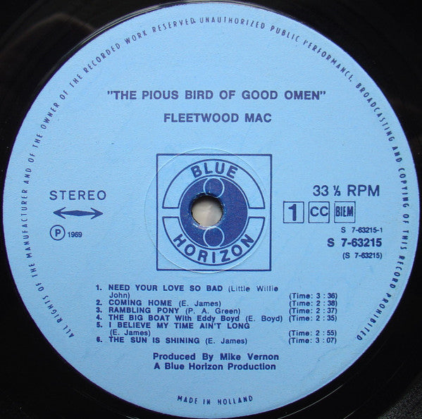 Fleetwood Mac : The Pious Bird Of Good Omen (LP, Comp)