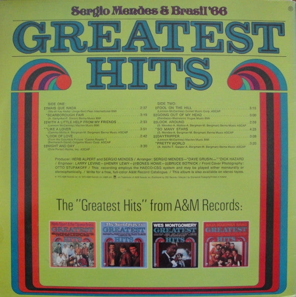 Sérgio Mendes & Brasil '66 : Greatest Hits (LP, Comp)