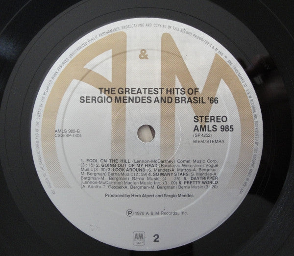 Sérgio Mendes & Brasil '66 : Greatest Hits (LP, Comp)