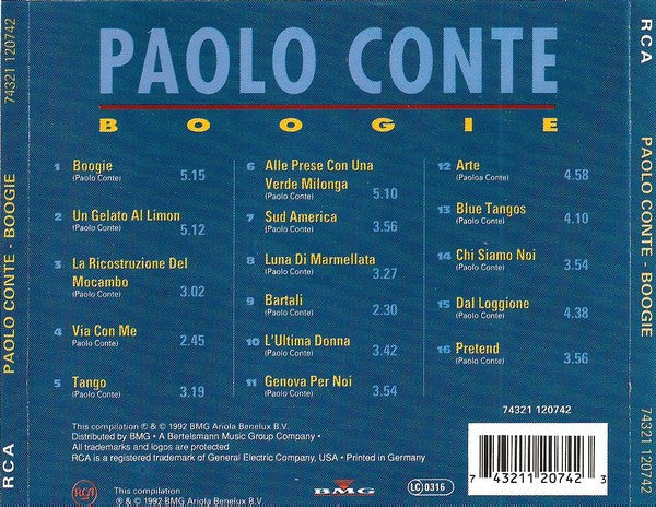 Paolo Conte : Boogie (CD, Comp)