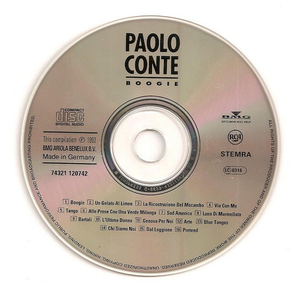 Paolo Conte : Boogie (CD, Comp)