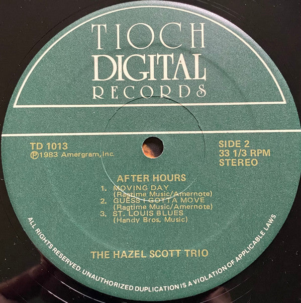 Hazel Scott Trio : After Hours (LP, Album)