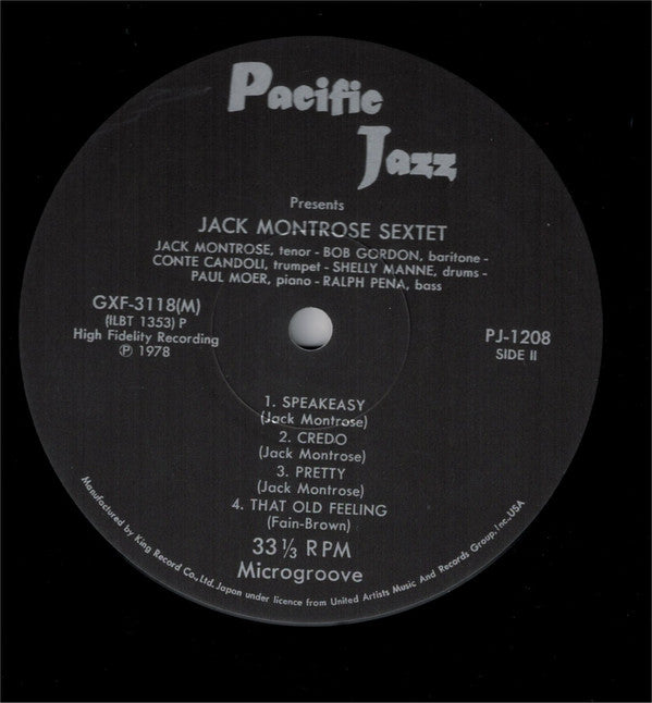 Jack Montrose Sextet : Jack Montrose Sextet (LP, Album, Ltd, RE)