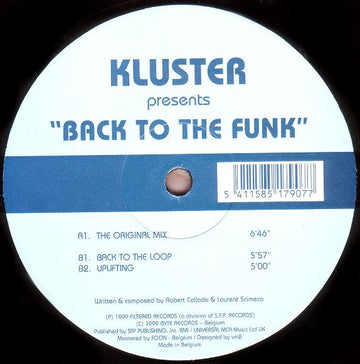 Kluster : Back To The Funk (12")