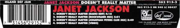 Janet Jackson : Doesn't Really Matter (CD, Single, Enh)