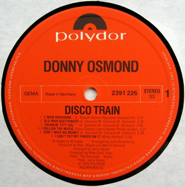 Donny Osmond : Disco Train (LP, Album)