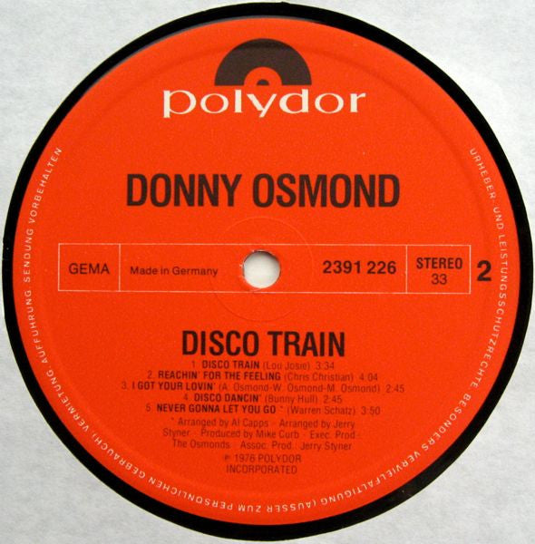 Donny Osmond : Disco Train (LP, Album)