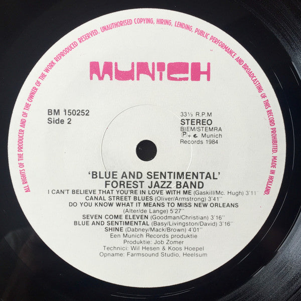 Forest Jazz Band : Blue And Sentimental (LP)