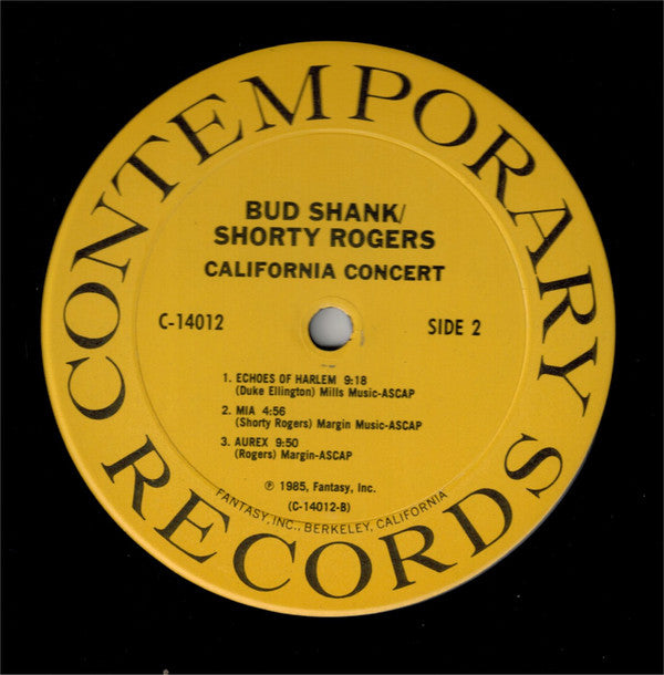 Bud Shank / Shorty Rogers : California Concert (LP, Album)