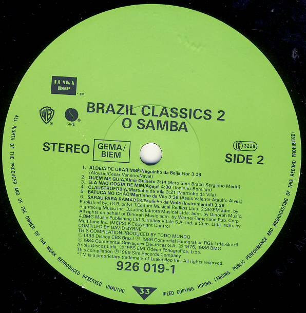 Various : Brazil Classics 2: O Samba (LP, Comp)
