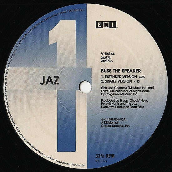 The Jaz : Buss The Speaker / Let's Play House (12")