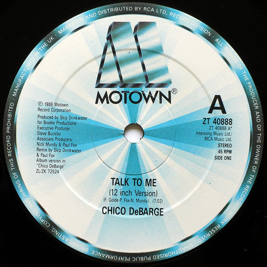 Chico DeBarge : Talk To Me (12")