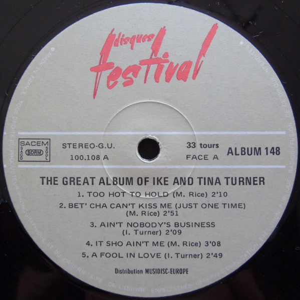 Ike & Tina Turner : The Great Album Of Ike And Tina Turner (LP, Album, RE + LP, Album, RE + Comp)