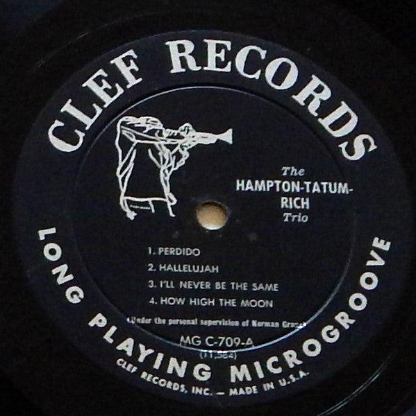 Lionel Hampton / Art Tatum / Buddy Rich : The Lionel Hampton-Art Tatum-Buddy Rich Trio (LP, Album, Mono)
