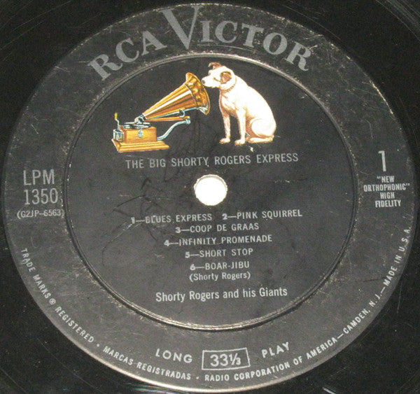 Shorty Rogers And His Giants : The Big Shorty Rogers Express (LP, Album, Mono)