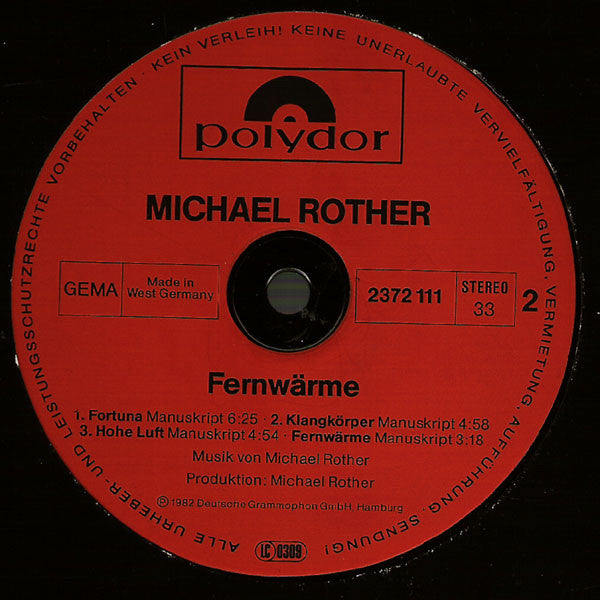 Michael Rother : Fernwärme (LP, Album)