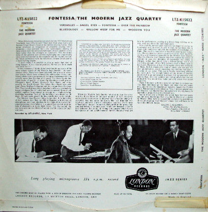 The Modern Jazz Quartet : Fontessa (LP, Album, Mono)
