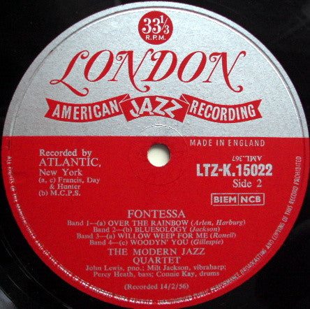 The Modern Jazz Quartet : Fontessa (LP, Album, Mono)