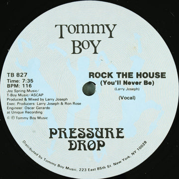 Pressure Drop (2) : Rock The House (You'll Never Be) (12")