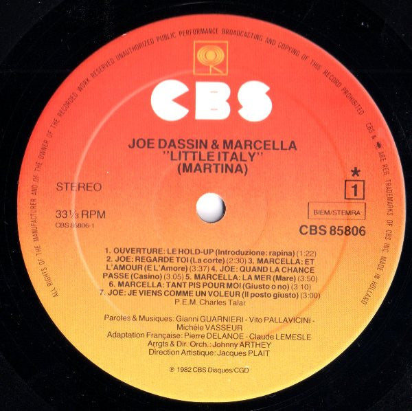 Joe Dassin & Marcella Bella : Little Italy (Martina) (LP, Album)