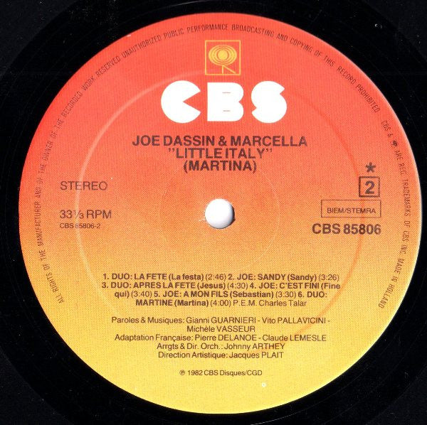Joe Dassin & Marcella Bella : Little Italy (Martina) (LP, Album)