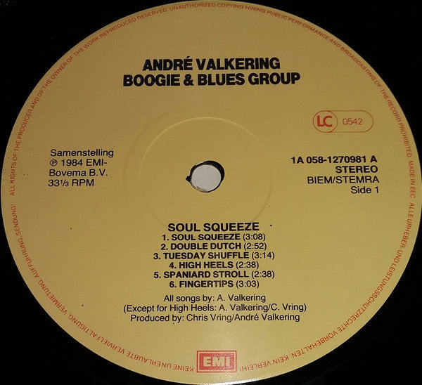 André Valkering Boogie & Blues Group : Soul Squeeze (LP, Album)