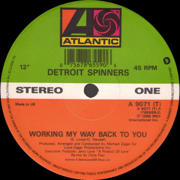 Detroit Spinners* : Working My Way Back To You (12")